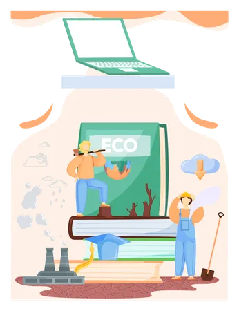 Ökologe und Wissenschaftler führen Online-Webinar durch  Illustration