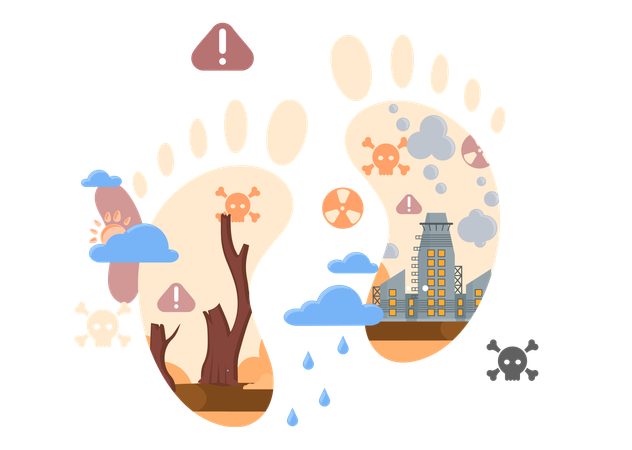 Ökologische Katastrophe auf dem Planeten während des Klimawandels  Illustration
