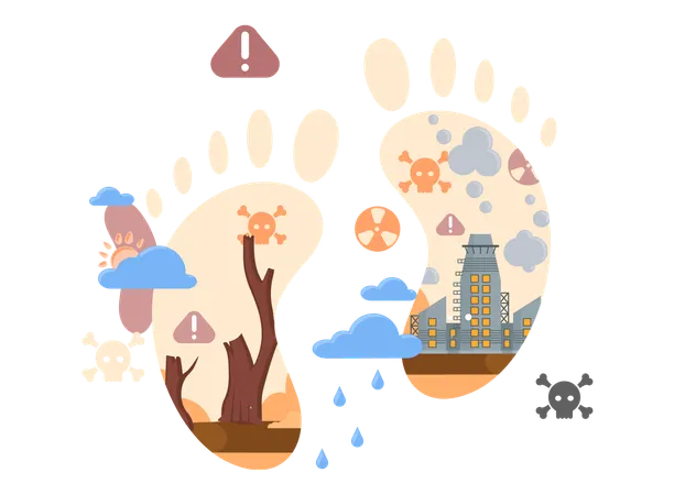 Ökologische Katastrophe auf dem Planeten während des Klimawandels  Illustration