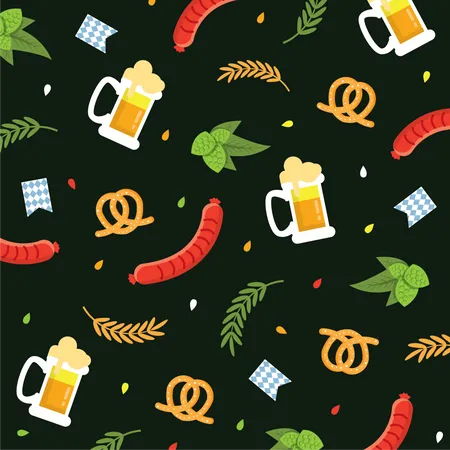 Oktober fest pattern  Illustration