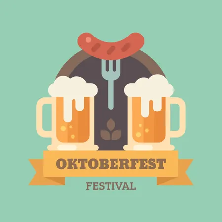 Oktoberfest beer festival Illustration