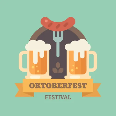 Oktoberfest beer festival  Illustration