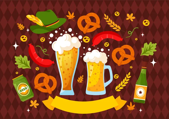 Oktoberfest Beer Festival  Illustration