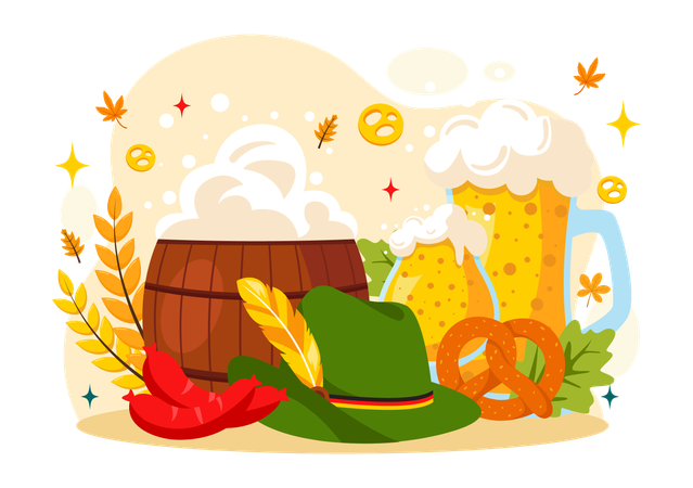 Oktoberfest Beer Festival  Illustration