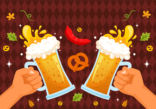 Oktoberfest Beer Festival  Illustration