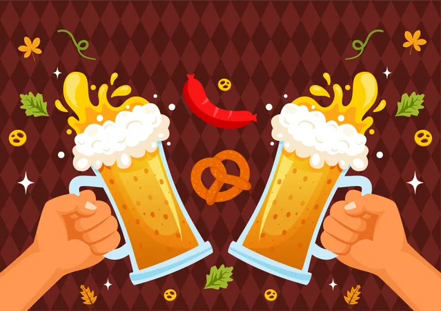 Oktoberfest Beer Festival  Illustration