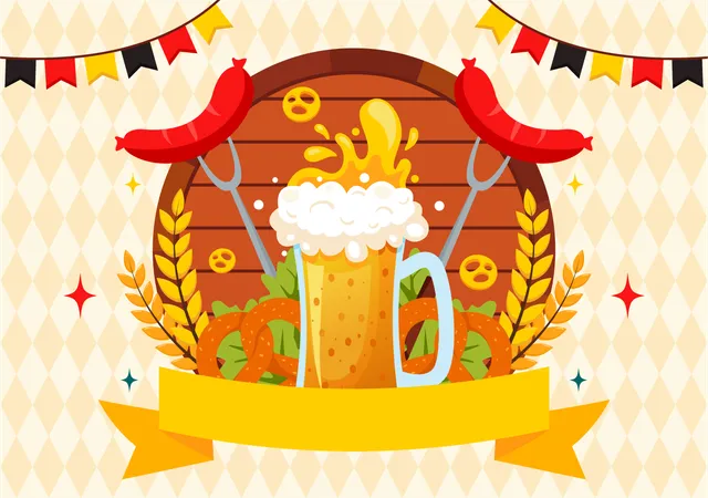 Oktoberfest Beer Festival  Illustration