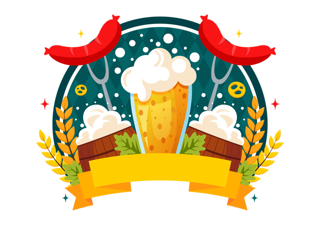 Oktoberfest Beer Festival  Illustration