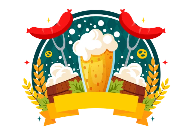 Oktoberfest Beer Festival  Illustration