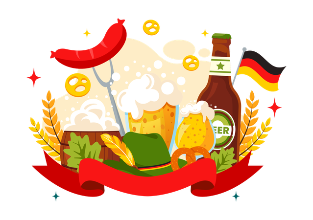 Oktoberfest in Deutschland  Illustration