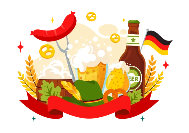 Oktoberfest in Deutschland  Illustration