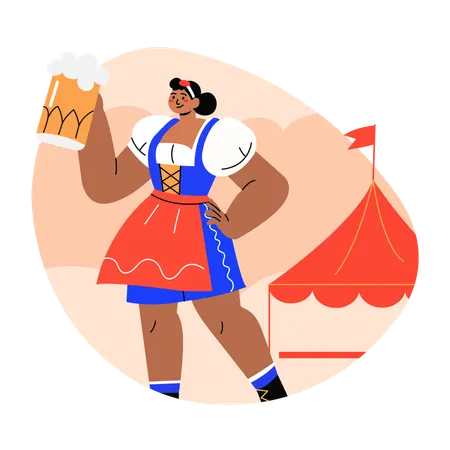 Celebração da Oktoberfest, cerveja, bebida, festival  Ilustração