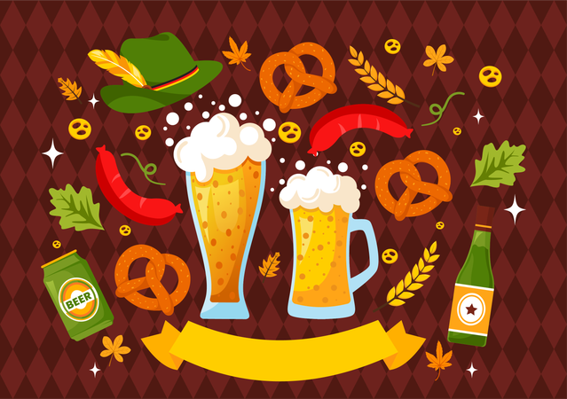 Festival de la cerveza Oktoberfest  Ilustración