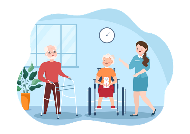 111 Old Age Care Illustrations - Free in SVG, PNG, EPS - IconScout