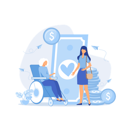 Old aged care  イラスト