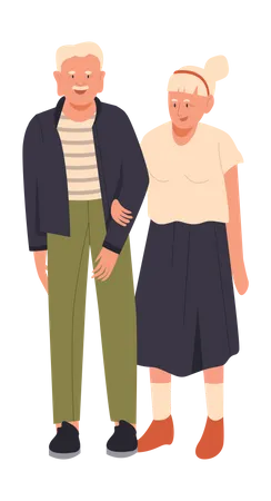 Old Aged Couple  Illustration