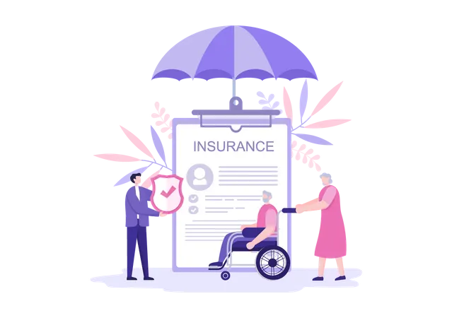 Old aged insurance Illustration