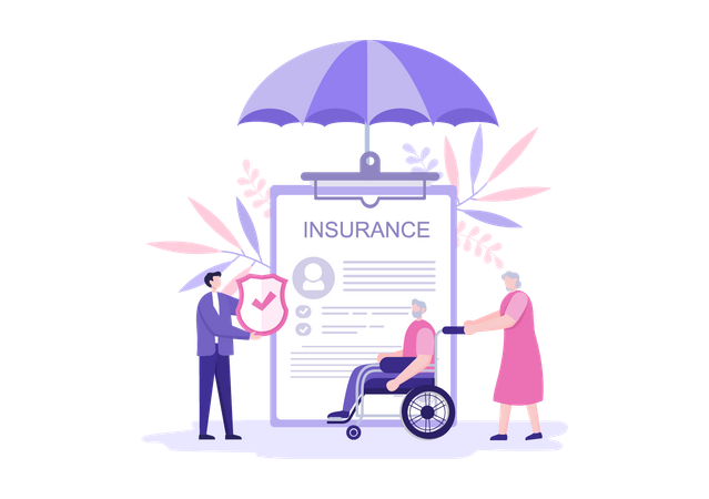 Old aged insurance  Illustration