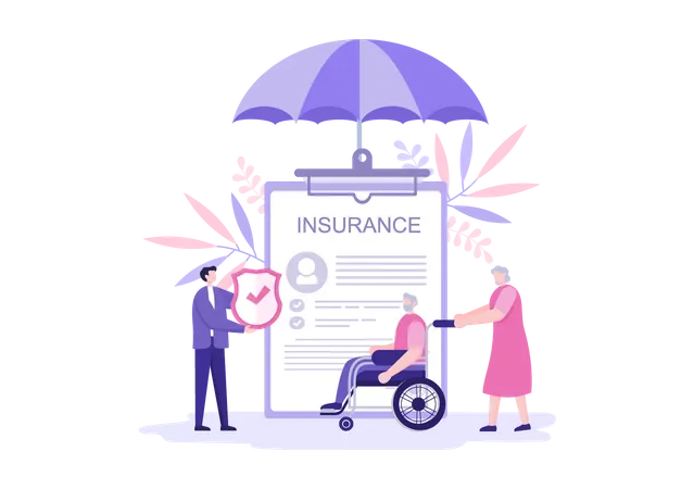 Old aged insurance  Illustration