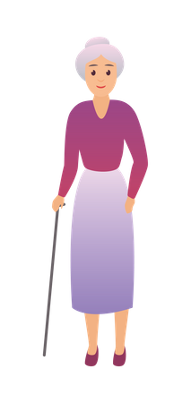 Old Aged Woman  Illustration
