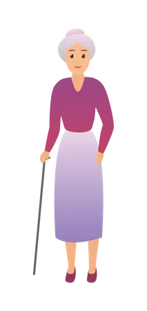 Old Aged Woman  Illustration