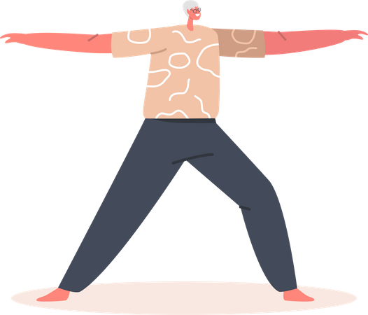 Old aged woman doing exercise Illustration