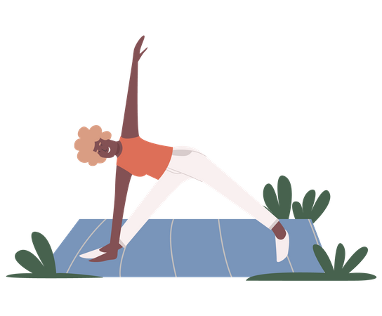 Old aged woman doing yoga  イラスト