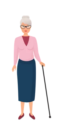 Old Aged Woman  Illustration