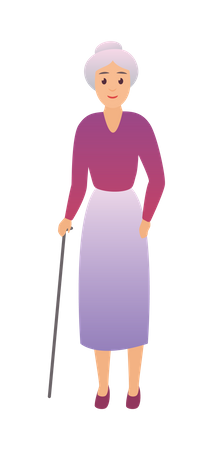 Old Aged Woman  Illustration