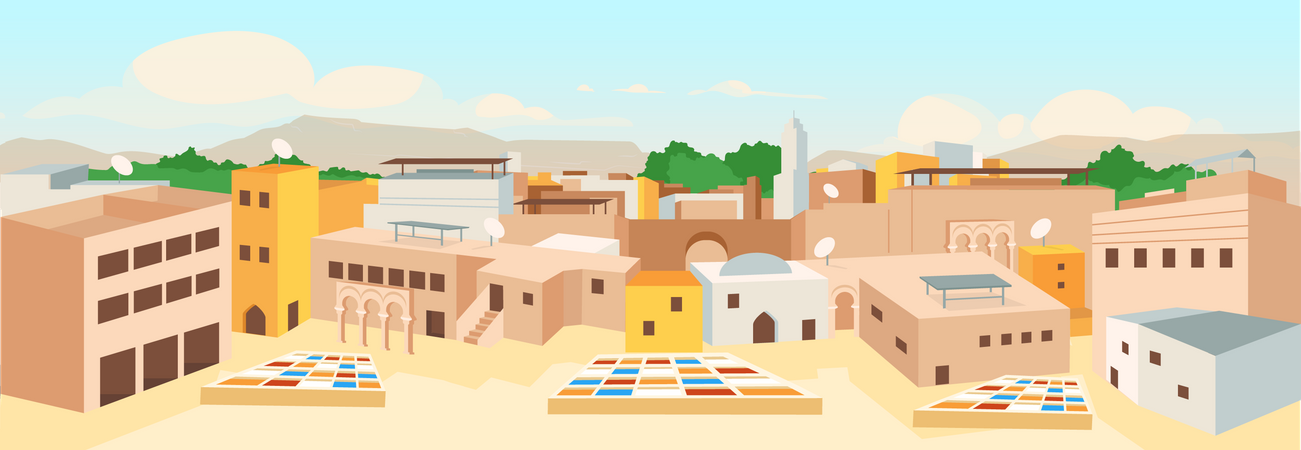 Old arab city  Illustration