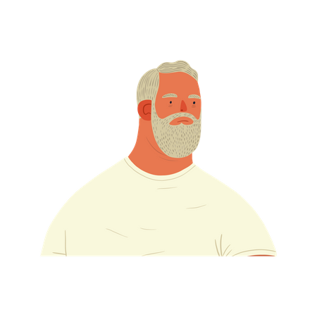 Old Bearded man  Illustration