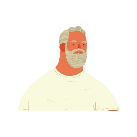 Old Bearded man  Illustration