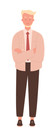 Old businessman standing confidently  Illustration