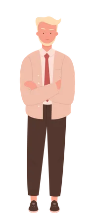 Old businessman standing confidently  Illustration