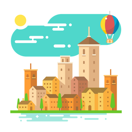 Old city  Illustration