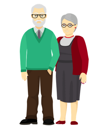 Old couple  Illustration