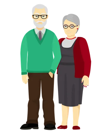 Old couple  Illustration