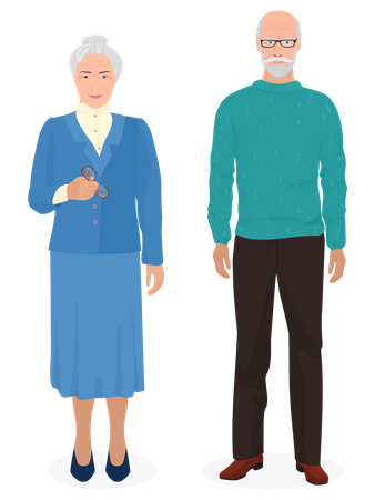 Old Couple  Illustration