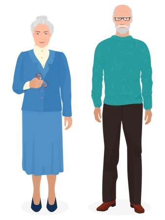 Old Couple  Illustration