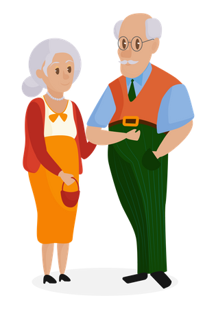 Old Couple  Illustration