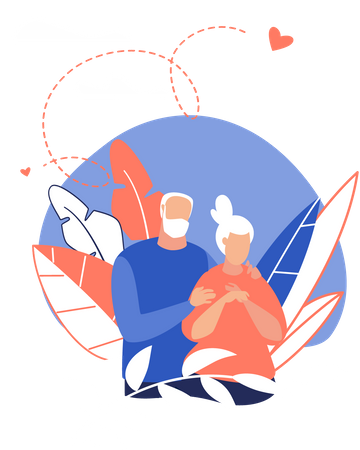 Old Couple  Illustration