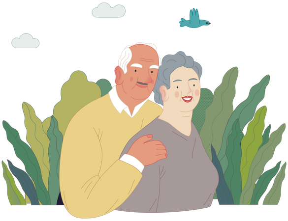 Old couple  Illustration