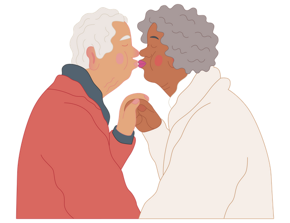 Old Couple  Illustration