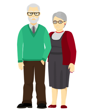 Old couple  Illustration
