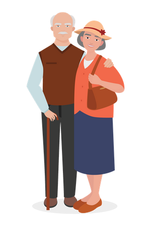 Old couple  Illustration