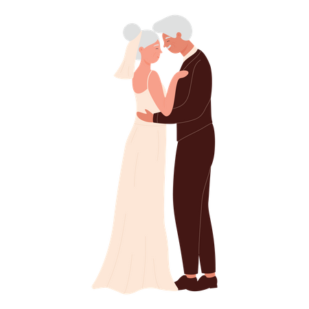 Old Couple  Illustration