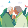 old young kissing