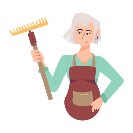 Old Female Farmer  Illustration