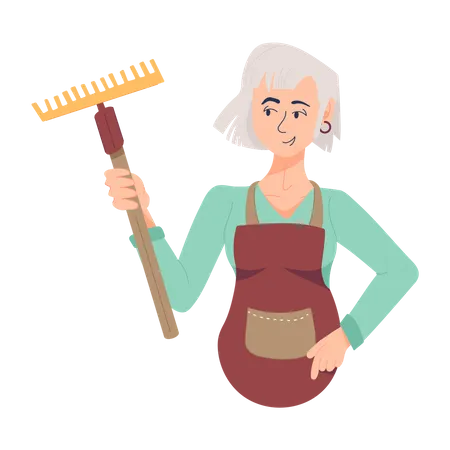 Old Female Farmer  Illustration
