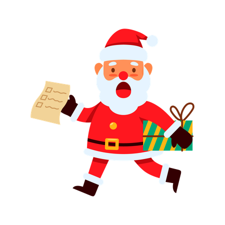 Old Happy Santa Claus Character  Illustration